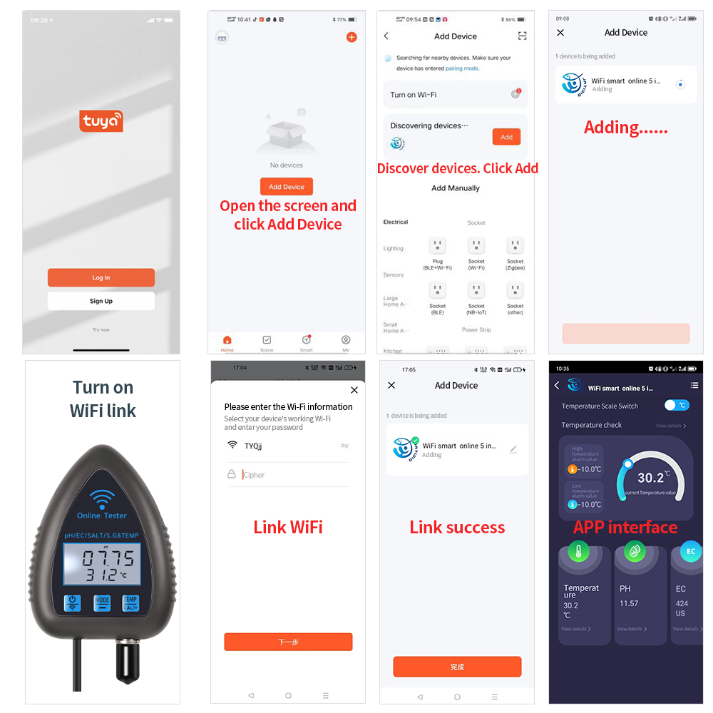 Tuya WiFi 5 in 1 Water Quality - Ph Up Down Solution 리뷰 및 가격
