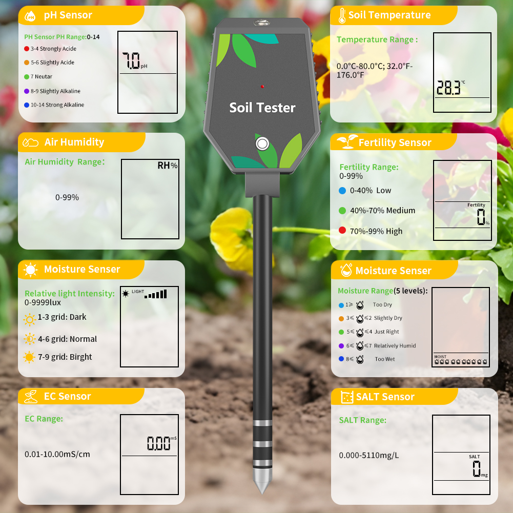 Yieryi 8-in-1 Smart Soil Teste - Ph Up Down Solution 리뷰 및 가격