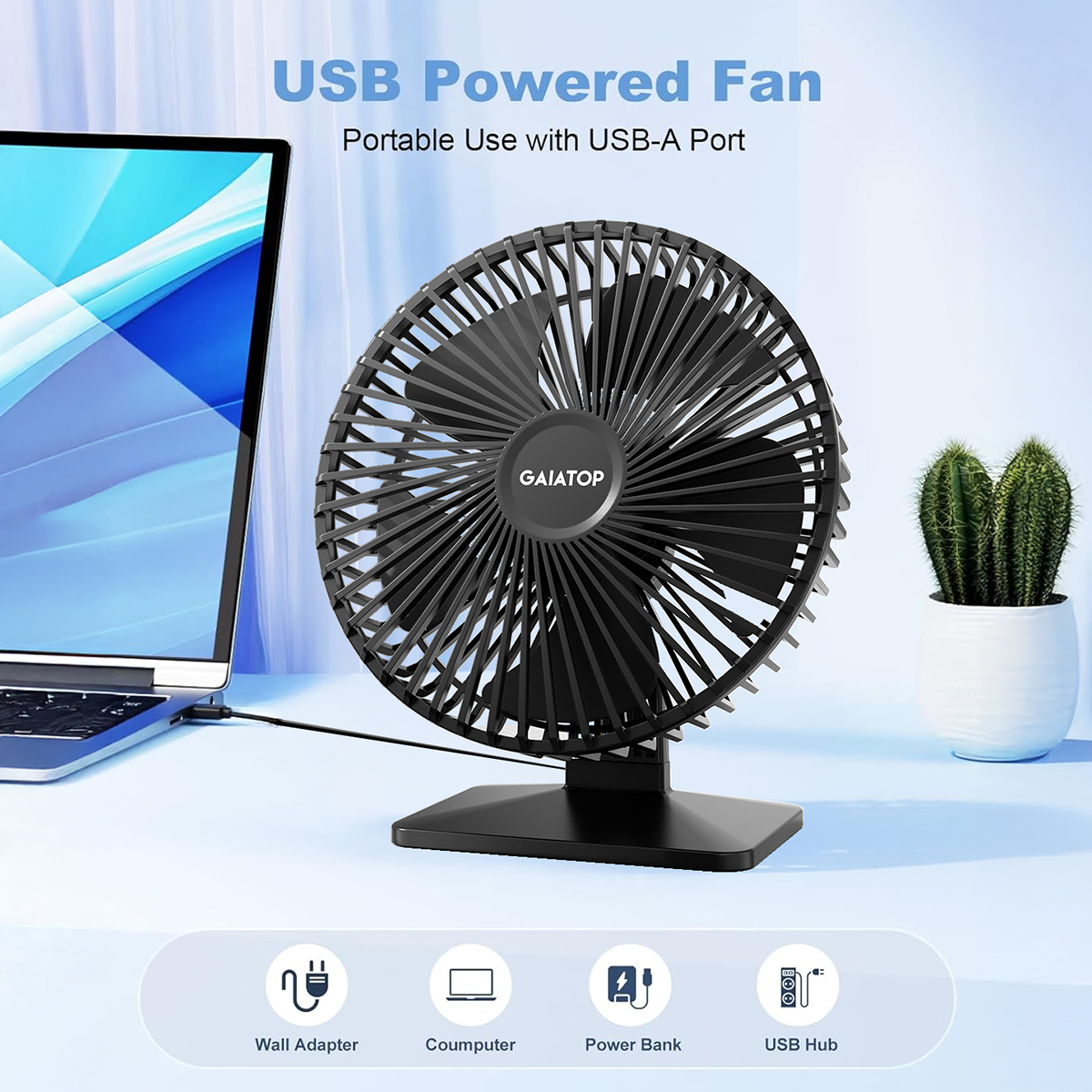 GAIATOP Desk Fan Portable USB  - Oscillating Fan Clip 리뷰 및 가격