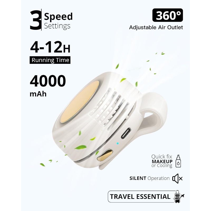 Portable Silent Fan, USB Recha - Oscillating Fan Clip 리뷰 및 가격